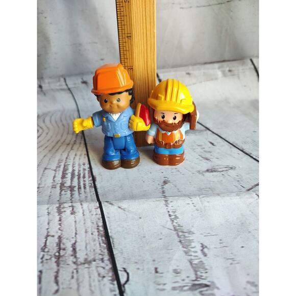 Lot of 2 Mixed Fisher Price Little People Figures Construction Workers - Picture 9 of 9